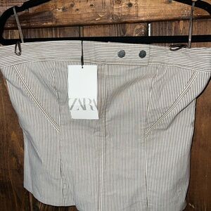 Zara Beige Striped Shirt